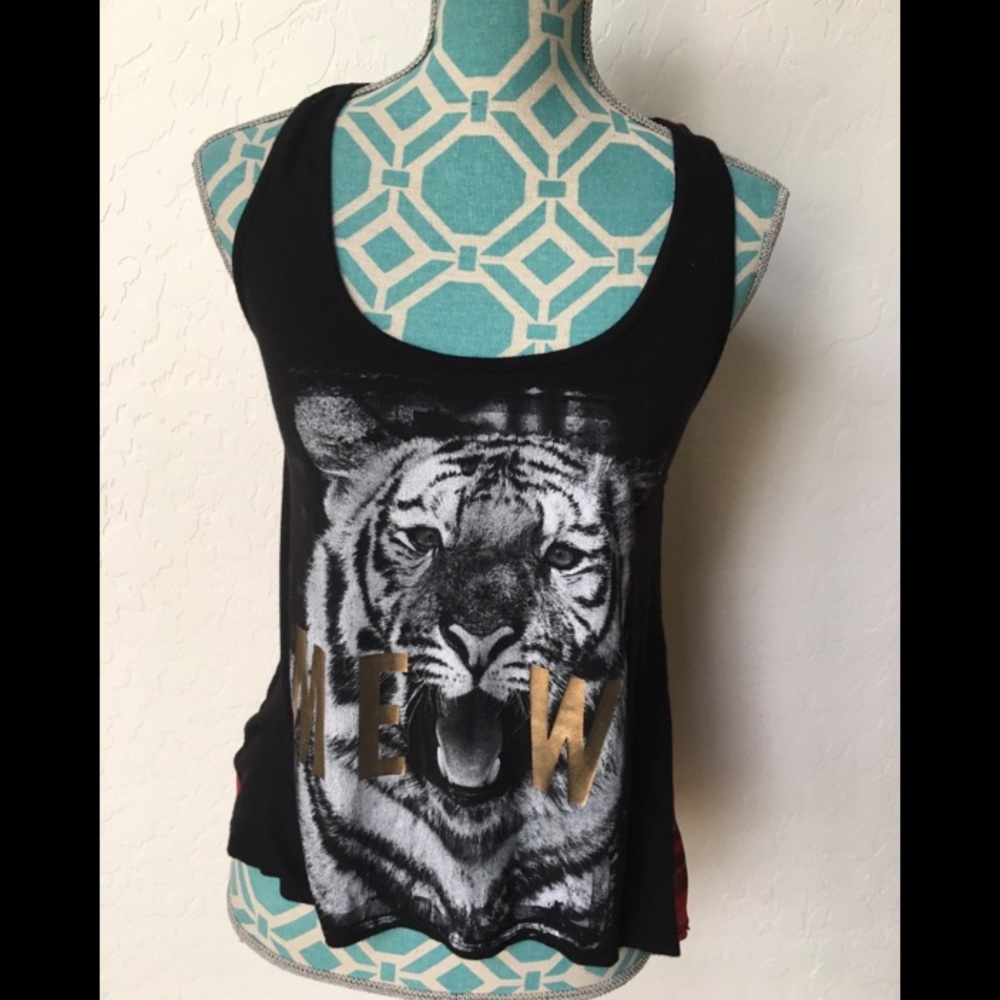 Flannel Print Tank Top